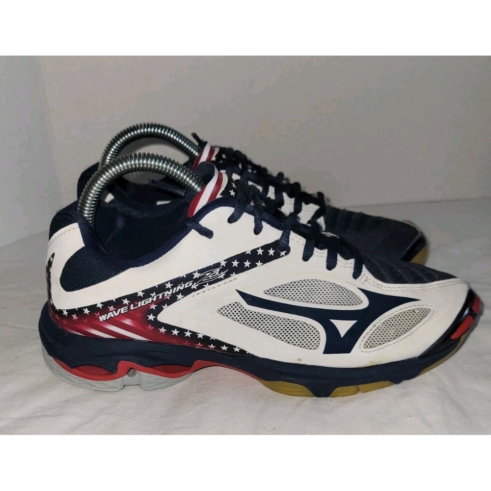 Mizuno Womens Sz 7.5 Wave Lightning Z3 430228 OUOU Red White Blue Running Shoes